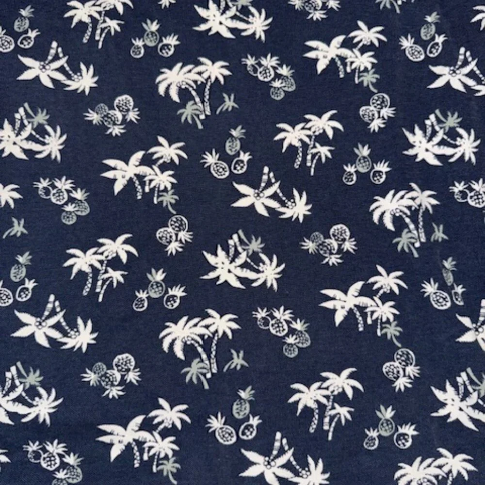 Y2K Polo Ralph Lauren Hawaiian Polo Men’s XL Navy Tropical Palm Tree 100% Cotton